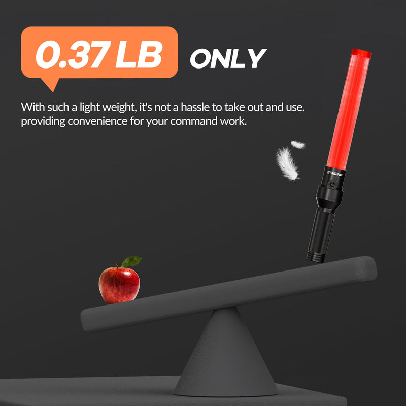 2 Pieces 16 Inch Signal Traffic Wand, Traffic Control Wand with White LED on Top, Safety Traffic Baton Light for Parking Guides Outdoor Camping 2 Pack of 16 in
