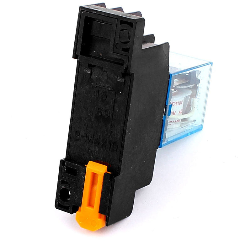uxcell MY2N-J 110VAC Coil DPDT Electromagnetic Power Relay with Socket Base, 8 Pin