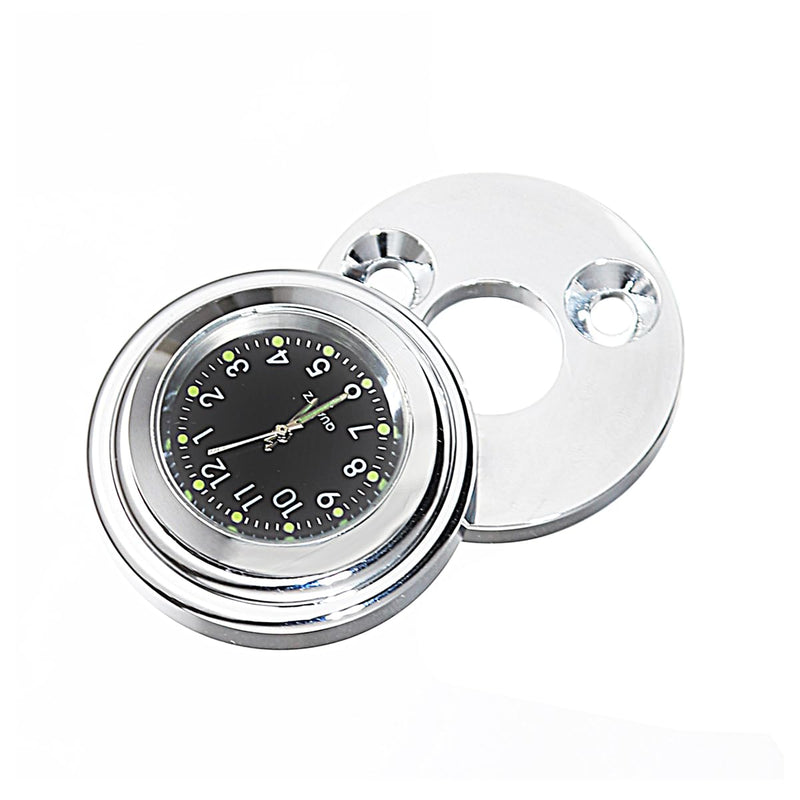 Chrome Fork Lock Clock Cover Waterproof Black Dial for Harley Touring Road King