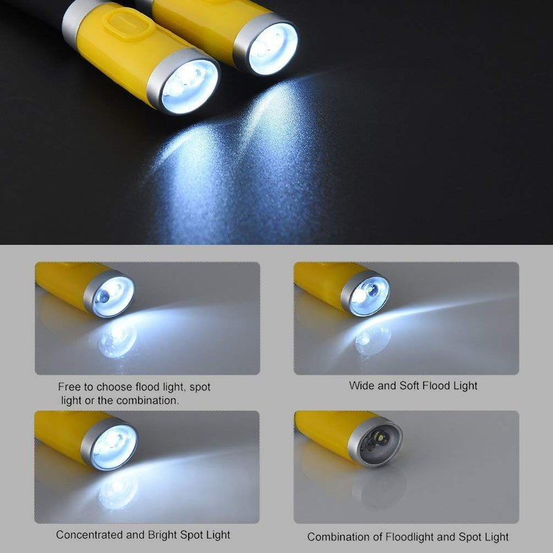 Rechargeable 4 LED Book Light Bright Neck Hug Light, Reading Lights for Reading in Bed, 3 Brightness Levels, Flexible Soft Rubber Arms, Perfect for Bookworms,Knitting,Comping,Crafts Yellow