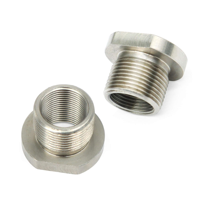 Wulankd 2 Pack Thread Protector, 1/2 x 28 ID to 5/8 x 24 OD, Stainless Steel Thread Adapters 1/2 x 28 Convert to 5/8 x 24 with Rubber Washer