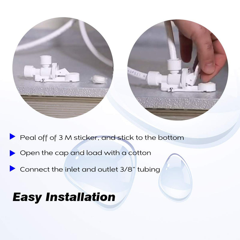 Frizzlife Leak Stop Valve LSV02 For PD600 Undersink Reverse Osmosis - 3/8” Quick Connect Leak Detector, Automatic Water Shut Off Protection When Water Leaks