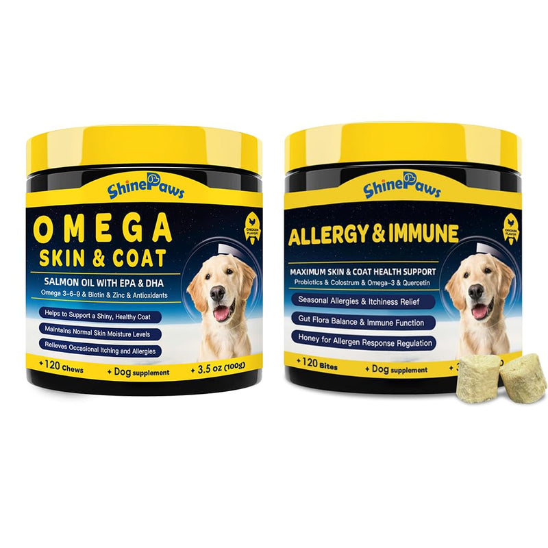 Dog Allergy Relief Chews, Salmon Fish Oil for Dogs Skin and Coat