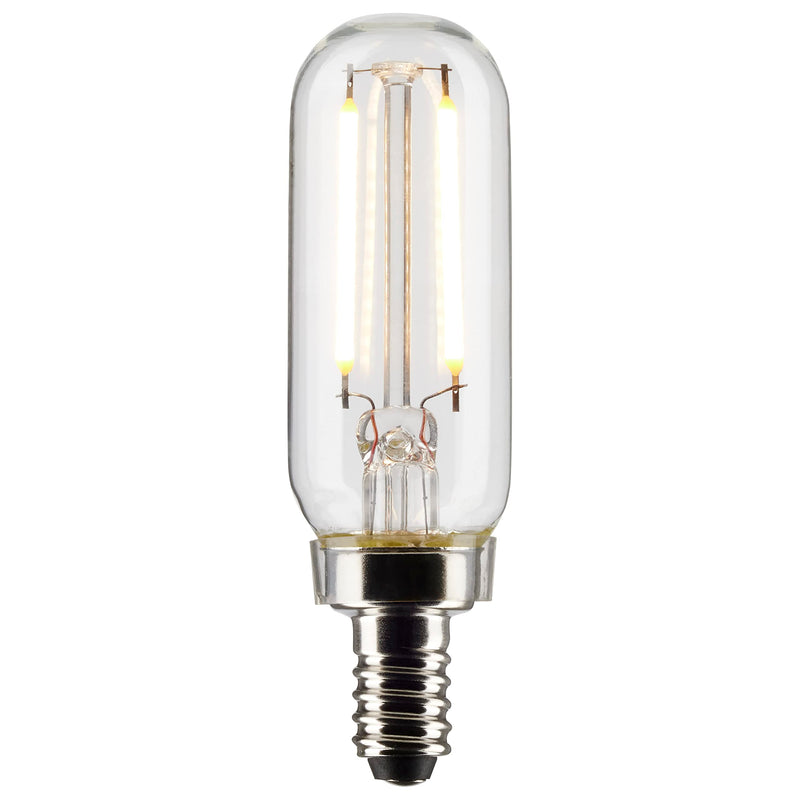 Satco S21340/06 2.8-Watt LED E12 Light Bulbs, 2700K, 15000 Hour Rating, Dimmable, 6 Pack