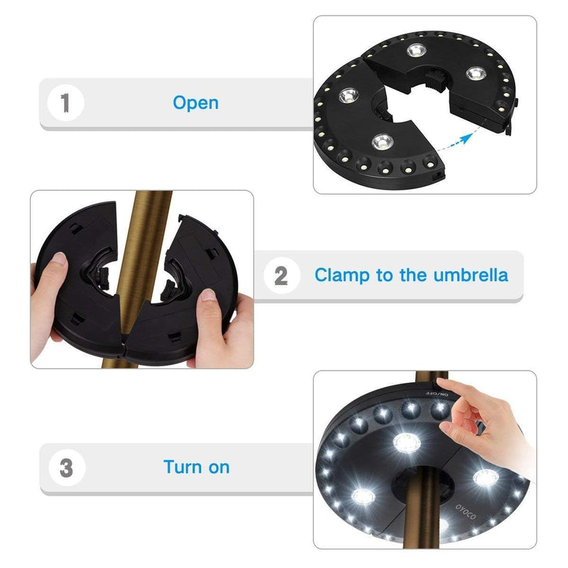 Patio Umbrella Light 3 Brightness Modes Cordless 28 LED Lights at 200 lumens-4 x AA Battery Operated,Umbrella Pole Light for Patio Umbrellas,Camping Tents or Outdoor Use(28LED Bright White)