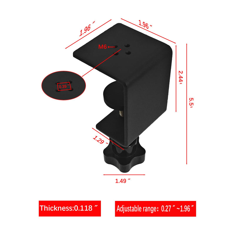 Heavy Duty Metal C-Clamps for Woodworking, Table Saw Fence Clamps with Protective Pad, 2 Pack Table Clamps for Fixed Acrylic Sheets, Plexiglass Sheets, Plastic Sheets, Wood Sheets 2 P