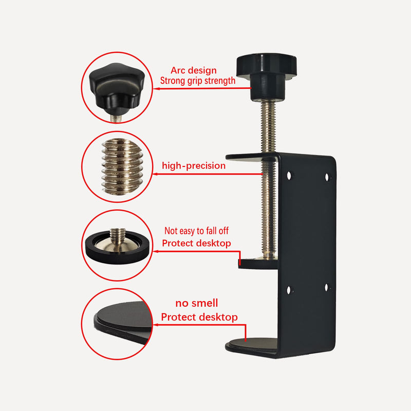 3 inch C-Clamp with Four Small Holes in the back, 2-Pack Adjustable Desk C Clamps for Range 0.39"~3.5", Versatile Clamp for Brake, Parts Assembly, Fastening, Welding, Woodwork, Metal Work 3 in