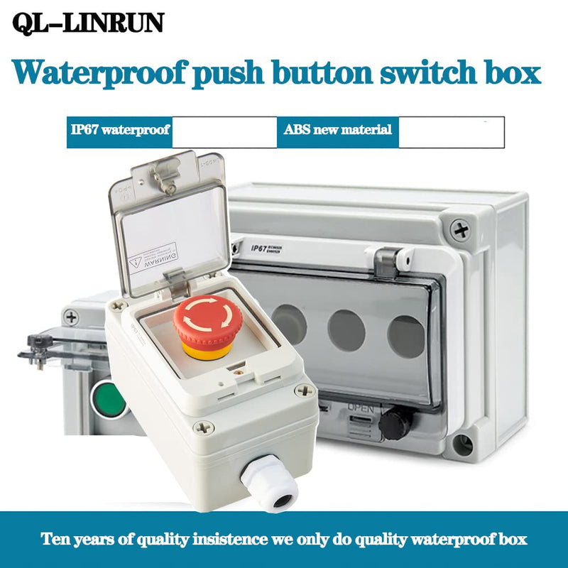 Emergency Stop Button with Box Emergency Stop Switch with Plastic Box e-Stop Button Box Push Button Station Box Red instantaneous switch box