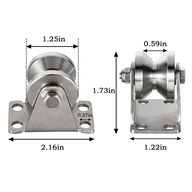 32mm Cable Pulley Wheel Wall Mount, Bearings Inside, V Style Stainless Steel Rope Pulley for Pulley System, Sliding Gate 1Pcs 1
