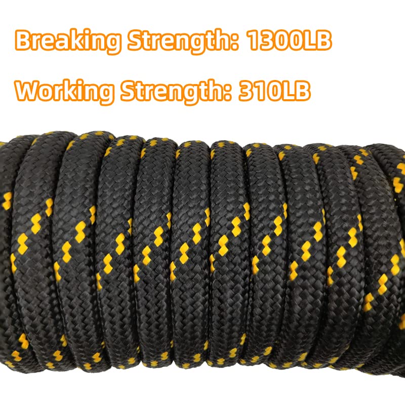 Diamond Braided Polypropylene Rope Nylon Rope Mix Thick Heavy Duty Ropes 1/2 inch 50ft High Strength Rope Perfect for Clothesrope Camping Hiking and Other Outdoor Activities Black 50ft Black 1/2'' 50ft