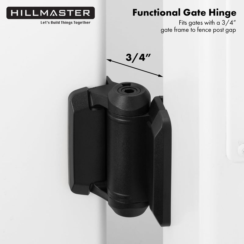Heavy Duty Self Closing Gate Hinges with Safety Cap,Pool Gate Hinges with Alignment Legs No Rust and Adjustable Fence Hinges Kit for Outdoor Metal Gate,Vinyl Gates,Wood Gate,Black,2 Count
