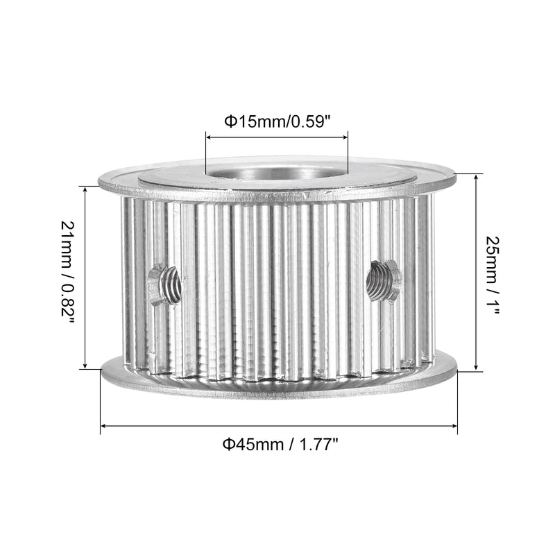 MECCANIXITY 5M 25Teeth Timing Pulley Synchronous Wheel Belt Drive Without Step 25mm Height 5mm Pitch 15mm Bore for Belt, 3D Printer, CNC
