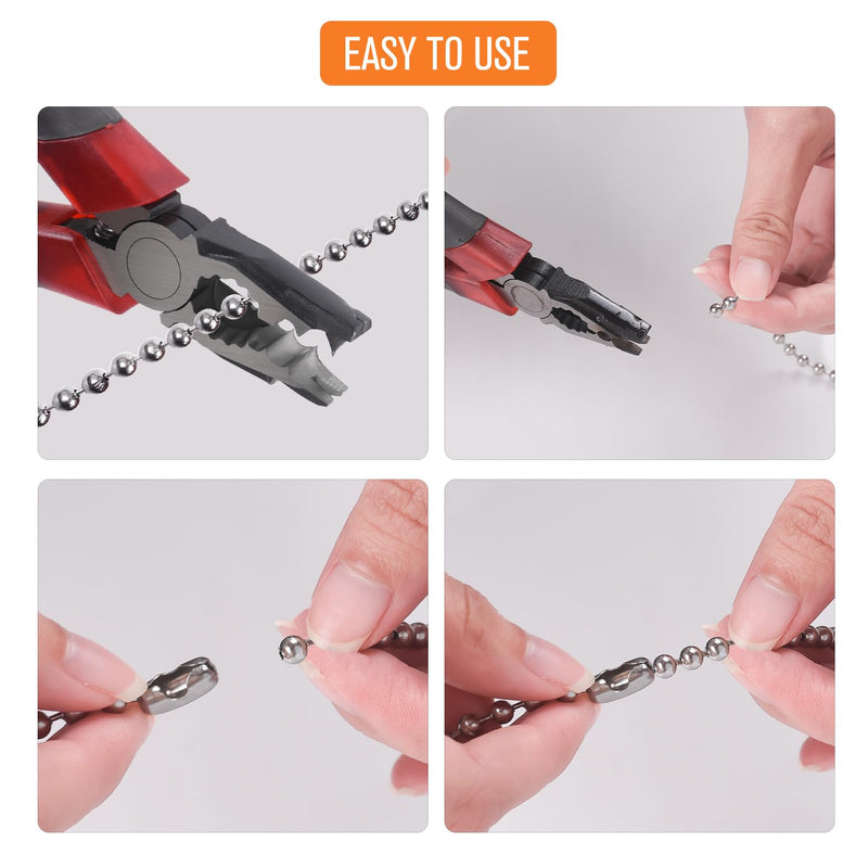 32ft length-304 Stainless Steel Ball Chain for Blinds & Shades with 10 Connectors, Fix or Replace for Broken Roller Shade Chain, Great for Vertical Window Blinds, Plumbing and Other DIY Applications