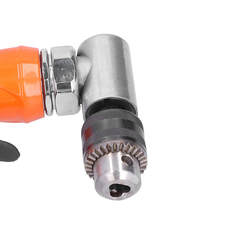 Air Right Angle Drilling Machine, Powerful Pneumatic Drill 90° 1/4 Elbow Head Manual Tool 0.6-0.8MPA 1500rpm with Wrench Air Drill Pneumatic Tool for Narrow Spaces, Furniture(American)