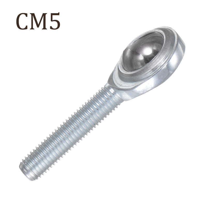 4pcs CM5 Rod End Joint Bearing - [5/16" Bore, 5/16-24 UNF Right Hand Thread] Male Rod End with Jam Nuts, 45# Carbon Steel 4