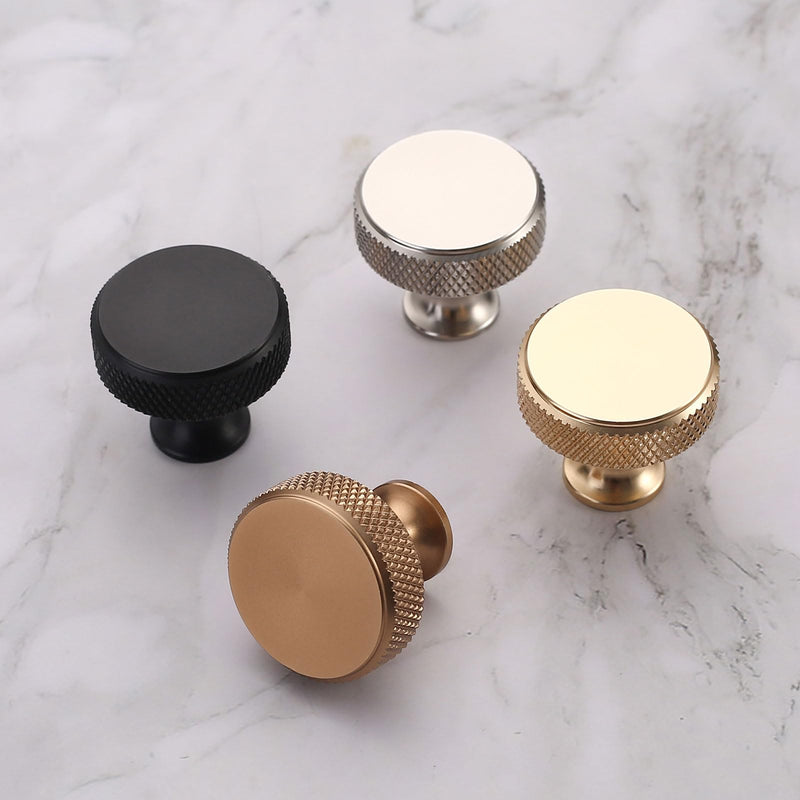Asidrama10 Pack Gold Kitchen Cabinet Knobs Knurled Dresser Knobs Drawer Knobs Cabinet Hardware Aluminum Knobs for Dresser Drawers 10 Pack