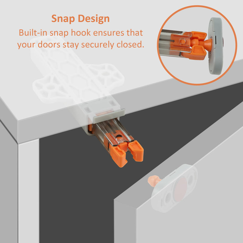 Push to Open Door Latch,2 Pack Non-Magnetic Heavy Duty Push Latch for Hidden Door Push Release Drawer Pull Touch Lock Tip On RV Closet Close Strong Pop Out,Push to Open Cabinet Hardware 2 Gray
