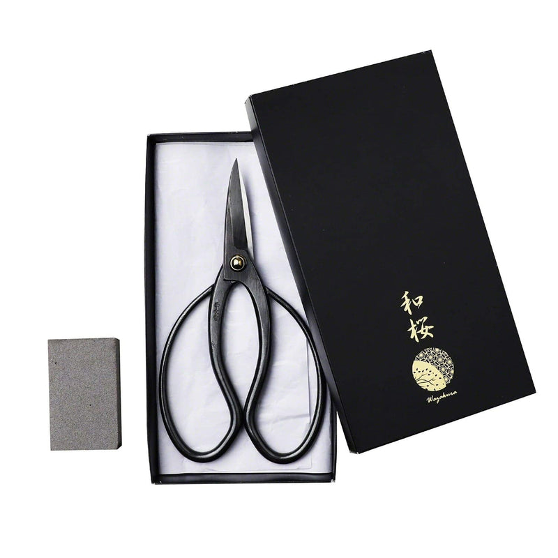 Wazakura Japanese Bonsai Trimming Care Kit Made in Japan - Traditional Bonsai Scissors 7inch(180mm) + Sap Rust Eraser Gift Box Set 2pcs Traditional Scissors + Sap Eraser Set