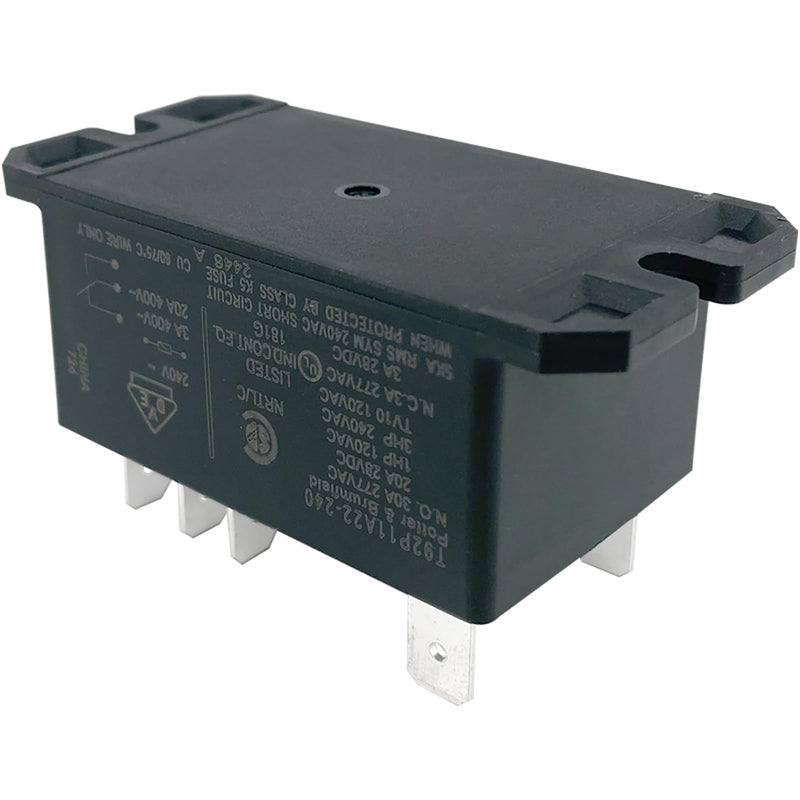 T92P11A22-240 Power Relay (1-Pack), 8-Pin DPDT 2-Pole 30A 240VAC Coil General Purpose Replacement Component, Heavy Duty Contactor for Industrial Motor Control & HVAC/R Systems, Replaces T92 Series