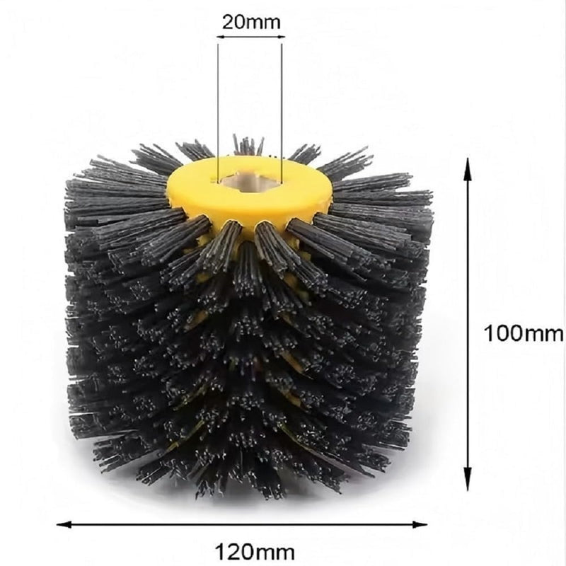 Signi Abrasive nylon bristle Burnishing Brush Drum Drawing Wheel for polishing wood (240 grit red) 240 grit red