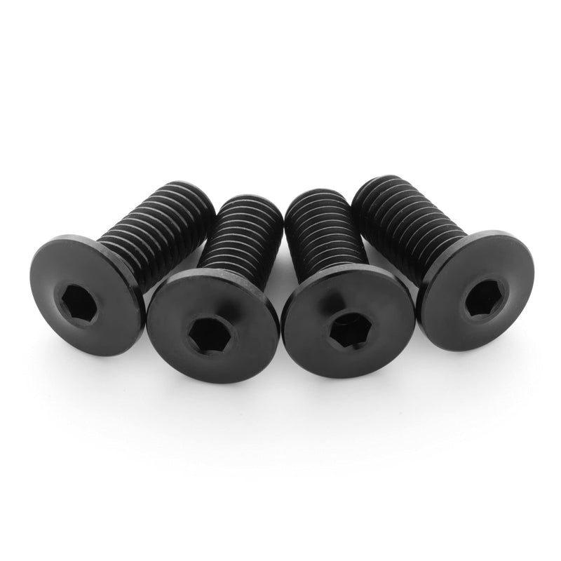 Terske Ultra-Low Profile Superlight Titanium Bottle Cage Bolts Black 4-Pack