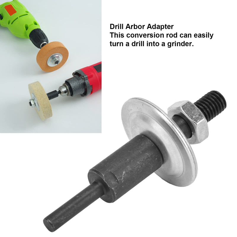 Shaft Arbor Adapter, Drill Arbor Adapter Shaft Arbor Extension Arbor Threaded Shaft Adapter with 2 Washer for Conversion(6mm Round Shank Connecting Rod)