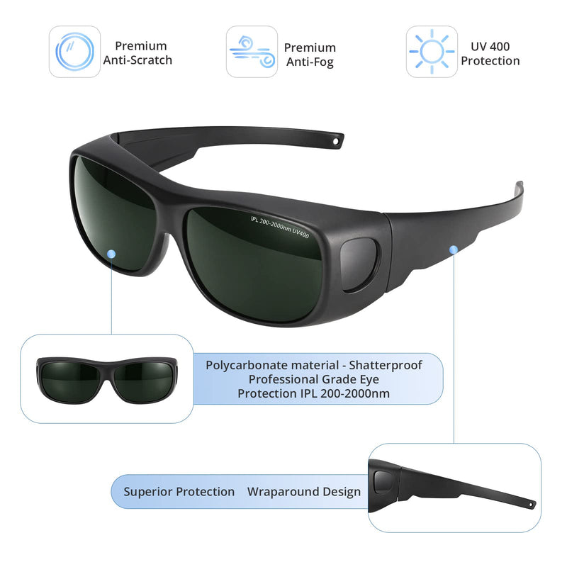 IPL Laser Safety Glasses 200nm-2000nm Protective Goggles for Laser Hair Removal and Cosmetology Operators with Eye Protection