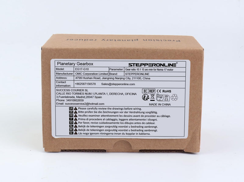 STEPPERONLINE Planetary Gearbox Gear Ratio 10:1 Backlash 15 arc-min for Nema 17 Stepper Motor Gear Ratio: 10:1