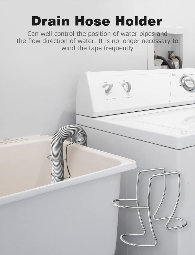 Washing Machine Drain Hose Holder, Adjustable Drain Hose Holder Clamp Hook 304 Stainless Steel Hose Guide Clip Fits All Drain Hose