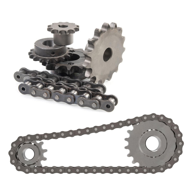 uxcell #40 Chain Roller Sprocket B Type, 1-1/4" Bore 18 Tooth Single Strand Chain Sprocket, Carbon Steel, Keyway with Set Screws