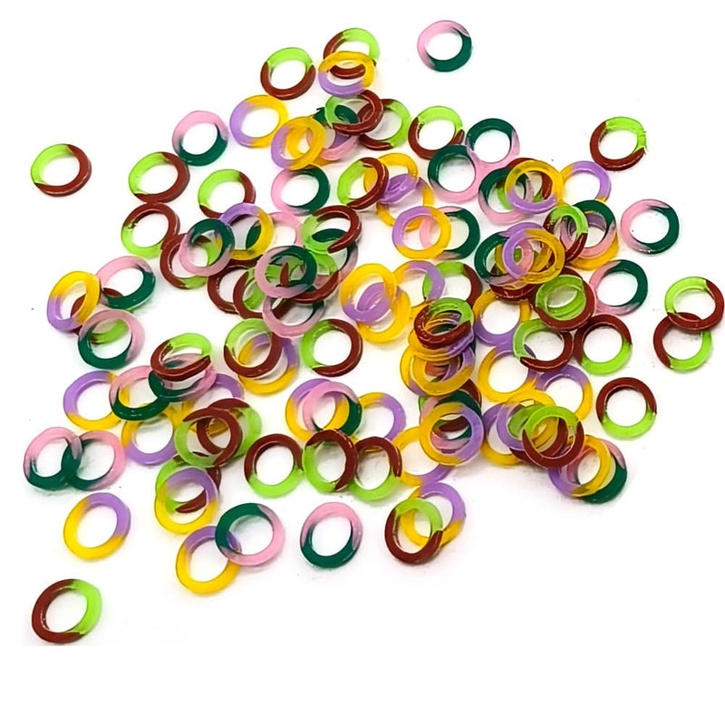 SNAWOP Orthodontic Elastic Rubber Band 3/16" Neon 100PCS Medium 3.5 Ounce Intraoral Teeth Brace Bands with Placer Hook 3/16" Medium 100PCS Multi-Color