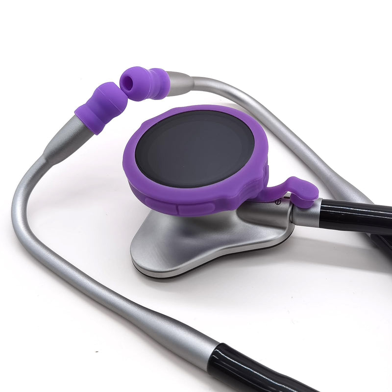 3 Pack Silicone Protective Cover and 6 Pack Ear Tips Replacement Accessories for EKO CORE 500™ Digital Stethoscope, Dustproof Plug Design Prevents Dust from Entering The Device's Interface (Purple) Lavender purple series