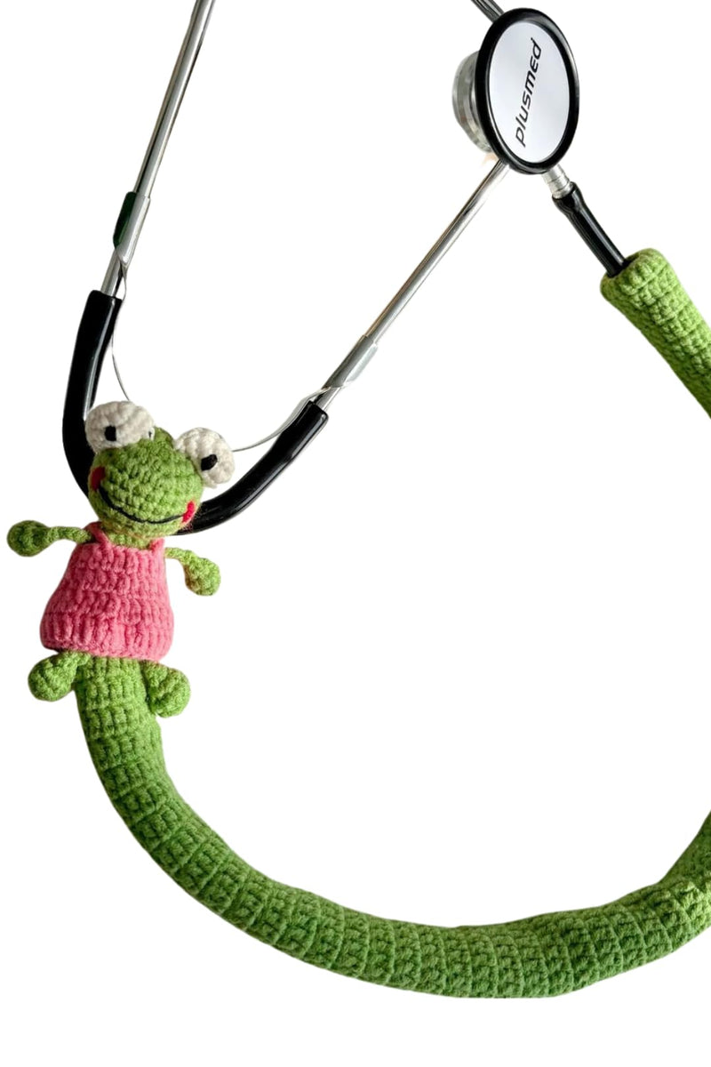 Handmade Crochet Frog Stethoscope Accessories Cover – Cute & Comfortable for Pediatricians and Nurses