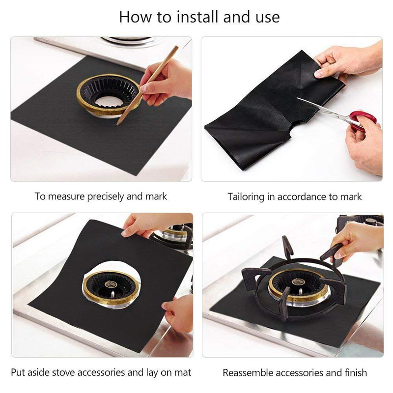 Forlivese Reusable Gas Stove Burner Covers -10 Pack Non-Stick Stovetop Burner Liners Gas Range Protectors Size 10.6x 10.6 Inch Cuttable Dishwasher Safe Easy to Clean 10 Pack