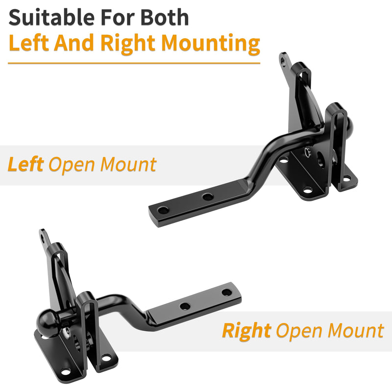 4 Pack, Heavy-Duty Self-Locking Gate Latch for Wood Fence Gate - Automatic Gravity Lever, 4.6in, Durable Steel Sincere, in Sleek,Automatic Gate Latch in Black 4 Pack