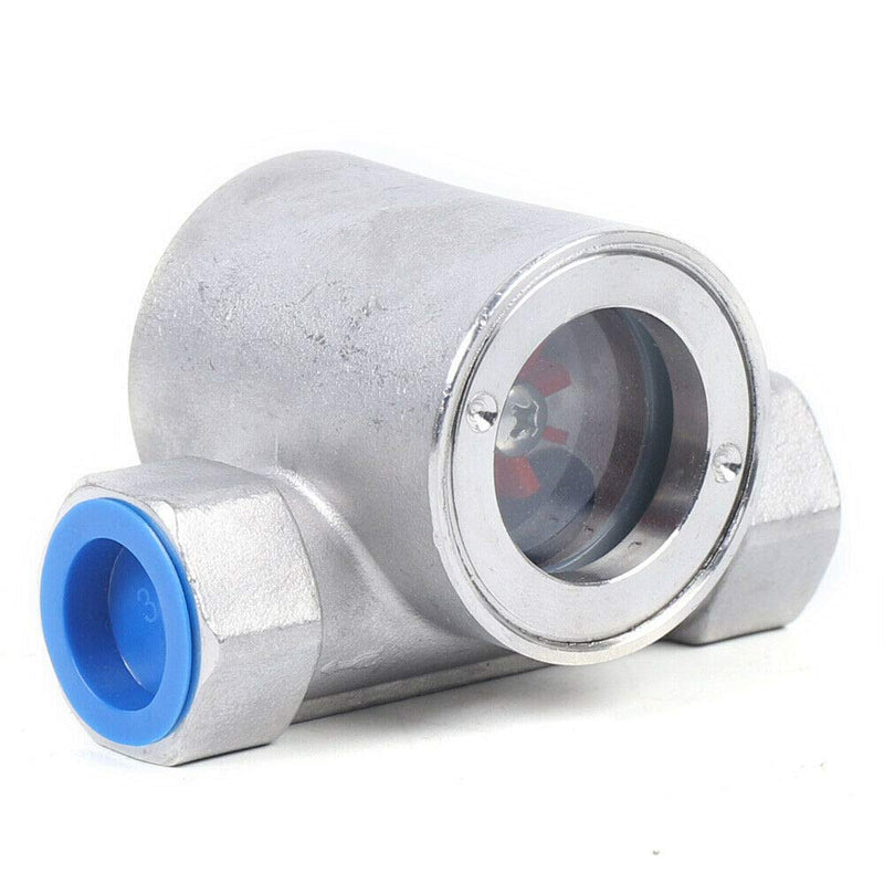 3/4" NPT Stainless Steel 304 Sight Water Flow Indicator with Impeller 362Psi 2.5MPa 3/4" NPT
