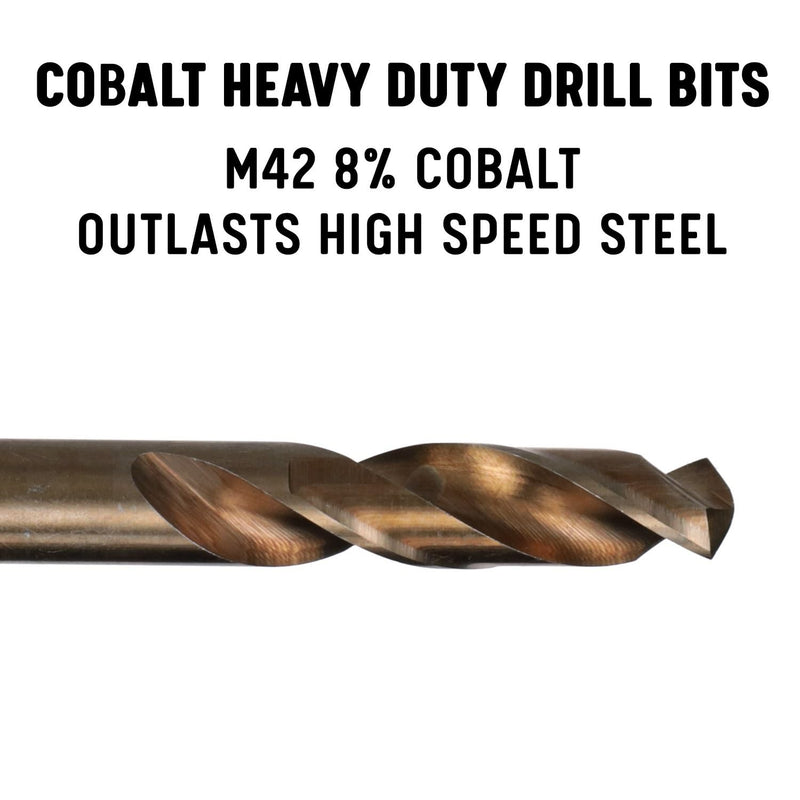 Drill America 7 Piece Screw Machine/Stub Cobalt Drill Bit Set, Plastic Pouch Case, D/ASTCO 7 Piece Kit
