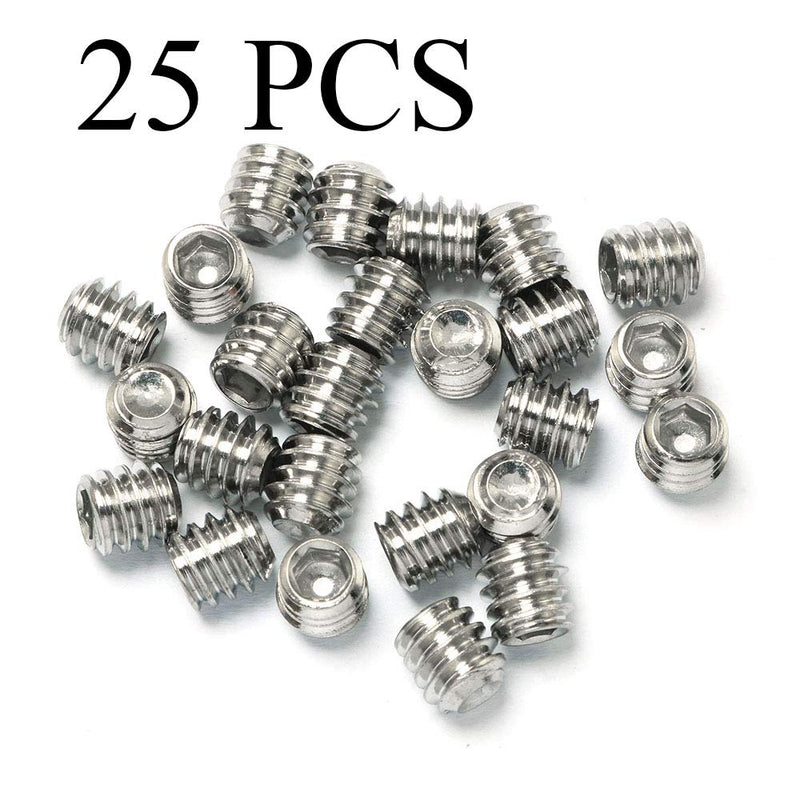 25pcs 1/4-20 x 1/4" Hexagon Hex Socket Set Screws 304 Stainless Steel Full Thread Cup Point Grub Screws - NewNest Australia