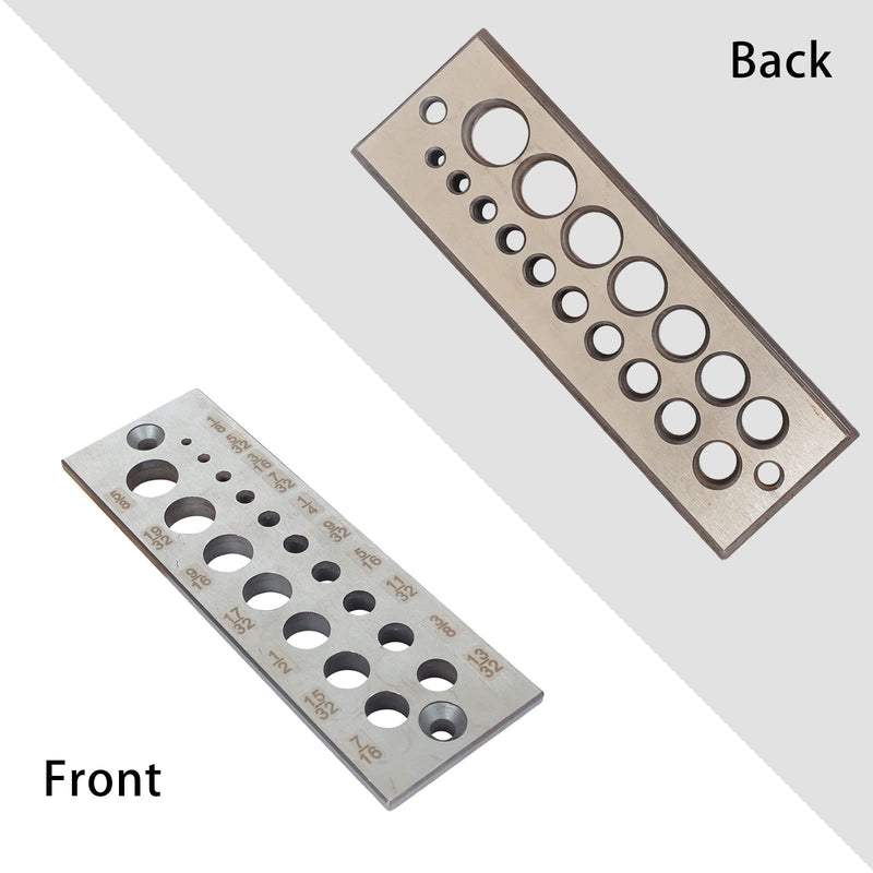 A2 Steel Dowel Plate, Wood Dowel Plate Maker,High Speed Steel Dowel Plate,Available for All Softwoods and Hardwoods (English 17 Holes) English 17 Holes