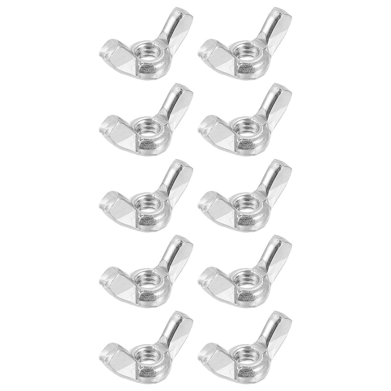 uxcell #10-24 Wing Nut 10 Pcs, Carbon Steel Butterfly Wing Nuts Fasteners Parts Hand Twist Tighten Wing Nuts for Machinery Electronic Equipment DIY, White