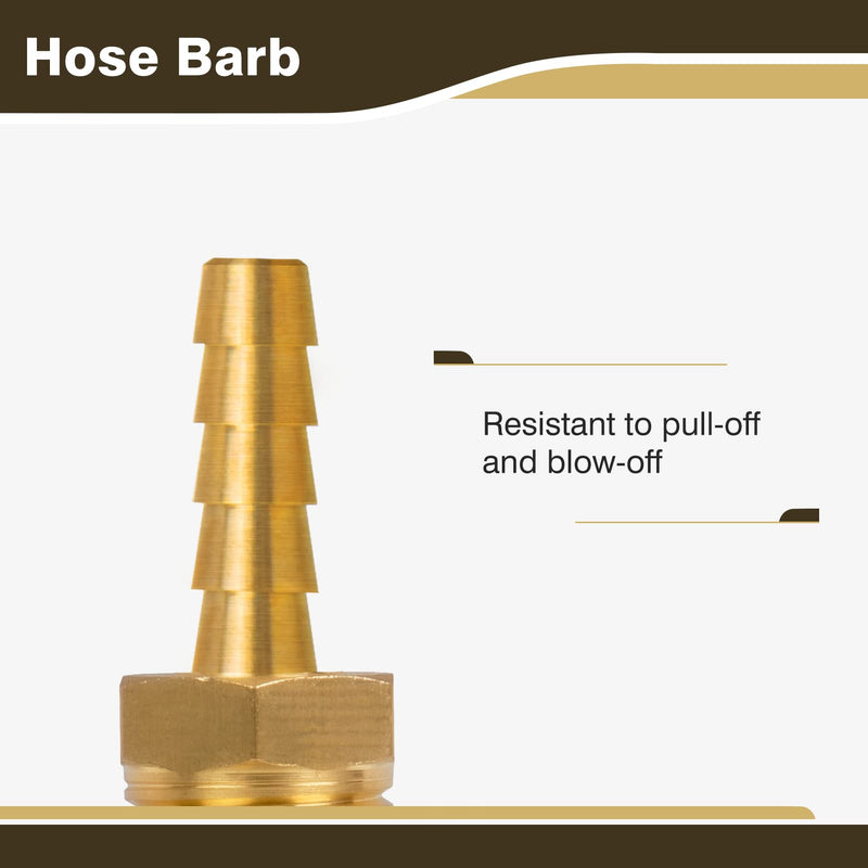 Air Hose Fittings, 1/8" NPT Male to 1/4" Barb, Brass Hose Barb Fittings, Heavy-Duty and Leak-Free Adapter for Air, Water, Fuel Line, NSF & UPC Certified, 4 Pack 1/4" Barb x 1/8" NPT Male
