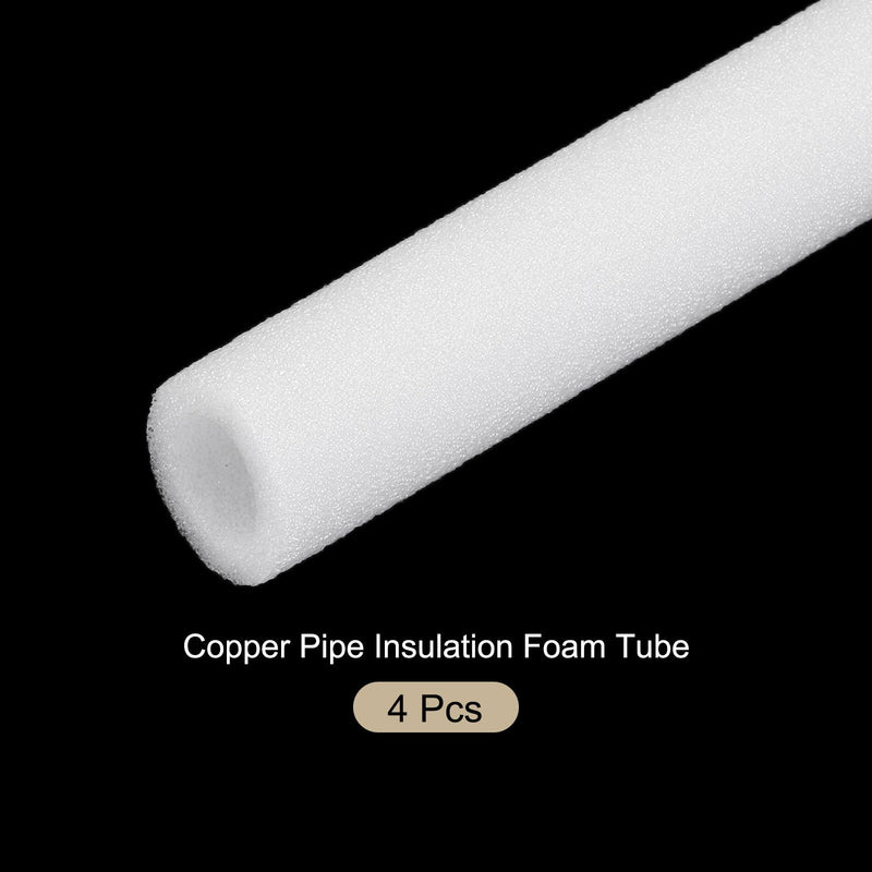 4pcs Pipe Insulation Foam Tube 0.7" ID x 1" OD 3ft Heat Preservation Foam Pipe [for Copper Water Pipe Freeze Protection] - 17mmx25mm/White 4 0.7"x 1" x 3ft - NewNest Australia