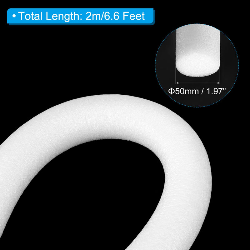 PATIKIL 2 Inch x 6.6 Feet Backer Rod for Gaps and Joints, Foam Rope Caulk Crack Joint Filler Roll Seal Weather Strip for Home Construction Car, White 1