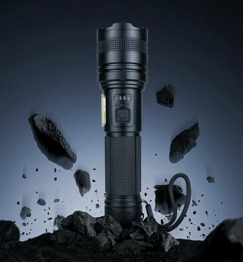 THY TRY Rechargeable LED Flashlights High Lumens, 90000LM Super Bright Flashlights with 7 Modes, High Powered Handheld Flash Light for Home Camping Hiking Night Work (2 Pack)