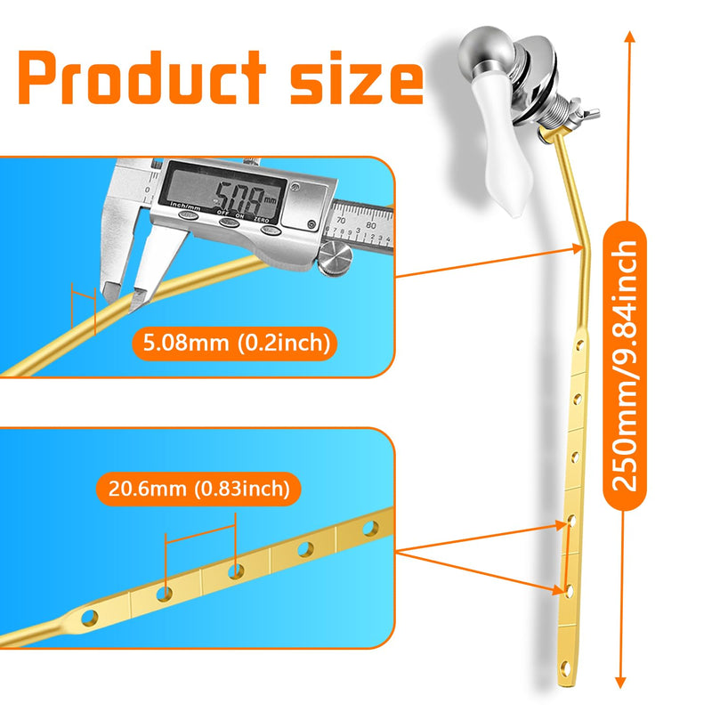 Boltigen Toilet Handle Replacement Kit, Front Mount Flush Handle for Toilet Tank, White Toilet Lever Replacement with Stainless Steel Flapper Chains, for Universal Toilets Flush Repair 1