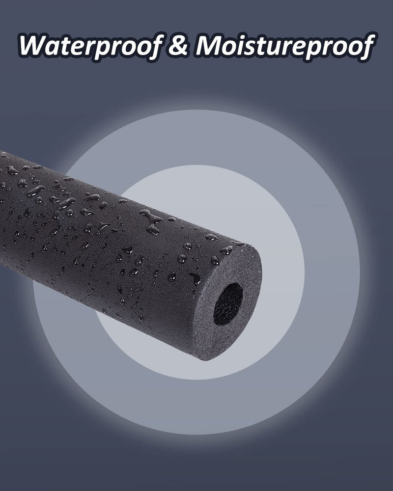 Pipe Insulation Foam Tube - Foam Tubing for AC Unit, Guitar Stands, Exercise Machine Handle and Roof Rack (1/4"ID X 3/8"TK-6Ft) 1/4"ID X 3/8"TK-6Ft