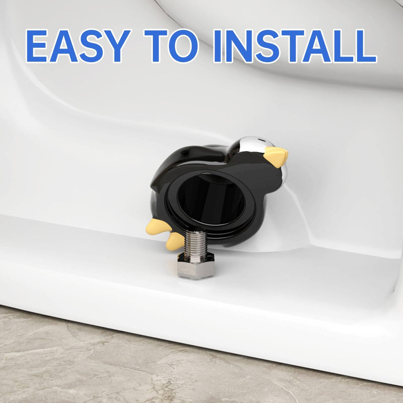 NiHome 2 PCS Resin Penguin Toilet Floor Bolt Cover Caps for Bolts Up to 1.05 Inches, Hand-Painted Fun Decorative Bathroom Accessories, Easy Installation No Tools Required, Durable and Easy to Clean