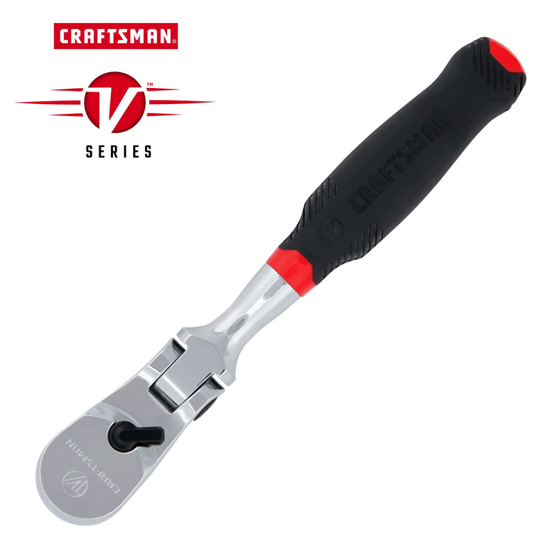 CRAFTSMAN V-SERIES Ratchet, 3/8 Inch Drive, 96-Tooth, Flexible Head Comfort Grip (CMMT86325V)
