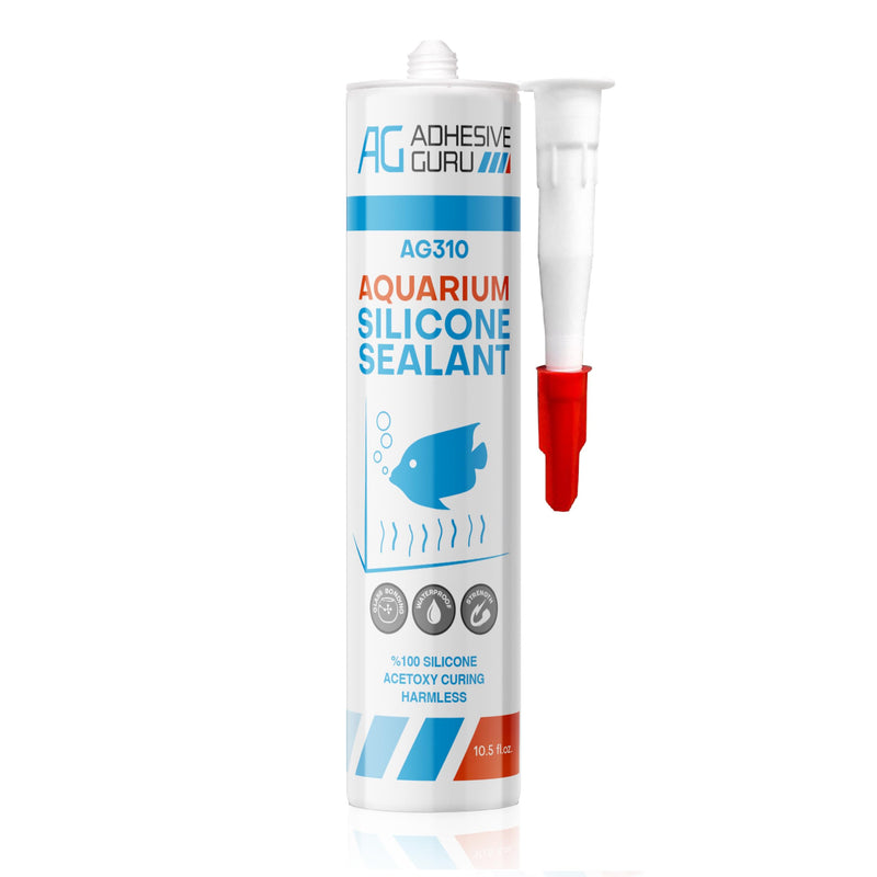 Aquarium Silicone Sealant Clear 10.5 fl oz - 100% Silicone, Waterproof Aquarium Safe Silicone, Non-Toxic Fish Tank Glue, Solvent Free, Rapid Curing, Strong Adhesion, Transparent, 1 Pack