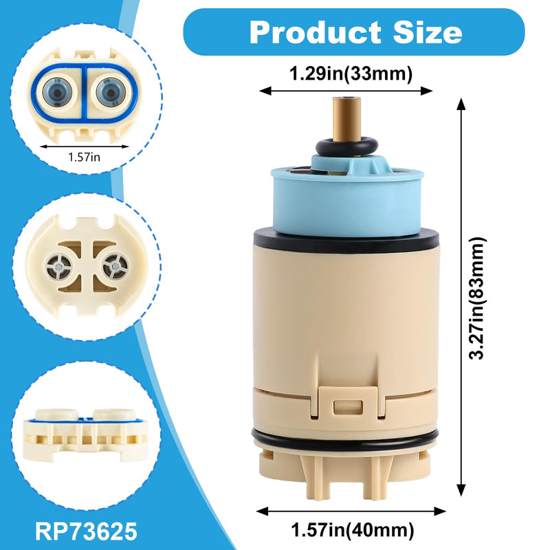 RP70538/RP73625 Single Function Pressure Balance Cartridge, Shower Valve Cartridge Compatible with Peerless/Delta Single Handle Tub/Showers Faucet (Includes cartridge and check valve) (1) 1